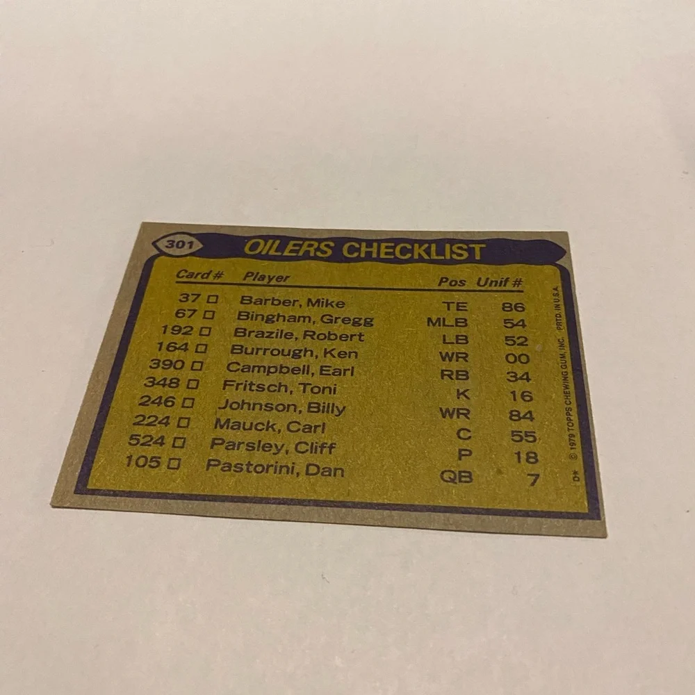 Earl Campbell Oilers 1978 Team Leaders 1979 Topps Football card Vintage